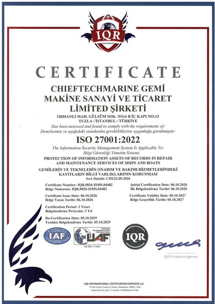 ISO 27001:2022 sertifikası
