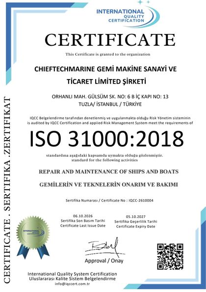 ISO 31000:2018 sertifikası