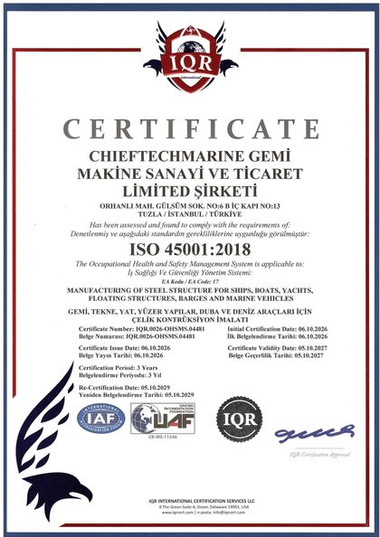ISO 45001:2018 sertifikası